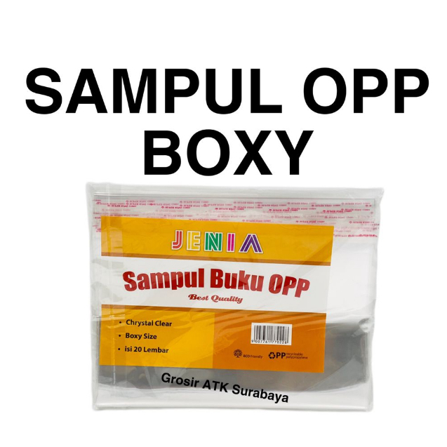 

( DAPAT 1 PAK 20 LEMBAR ) Sampul Cover Buku BOXY OPP Mika Transparan Bening Dengan Lem