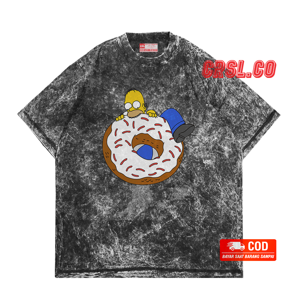 CRSL -  T-SHIRT KAOS BLACKWASH OVERSIZE DONAT UNISEX