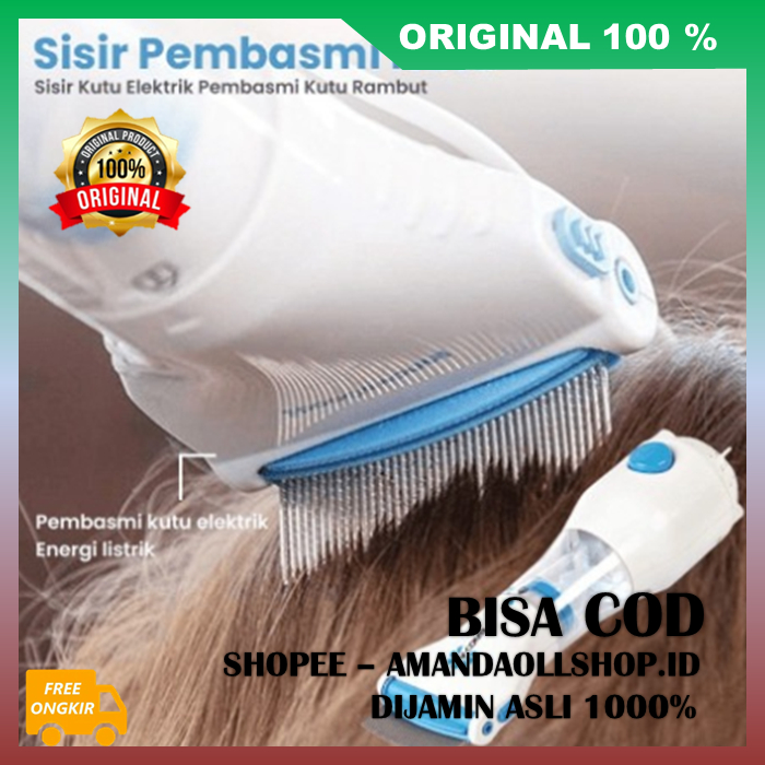 Sisir Pembasmi Kutu Elektrik Sisir Kutu Rambut Elektrik Sedot Kutu Vacuum Kutu Rambut 100% ASLI