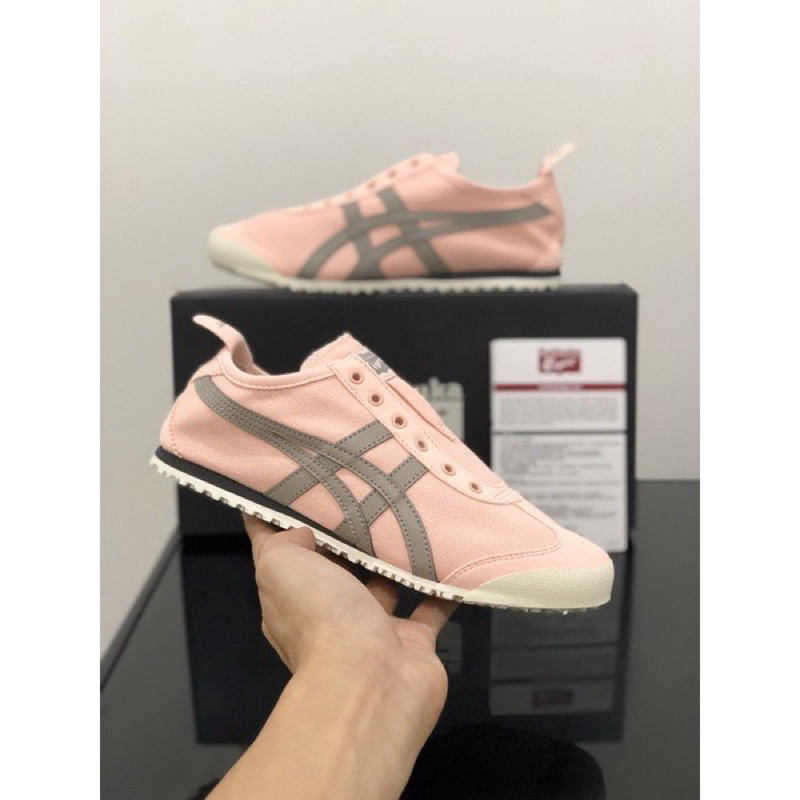 Sepatu Onitsuka Slip On Pink Grey