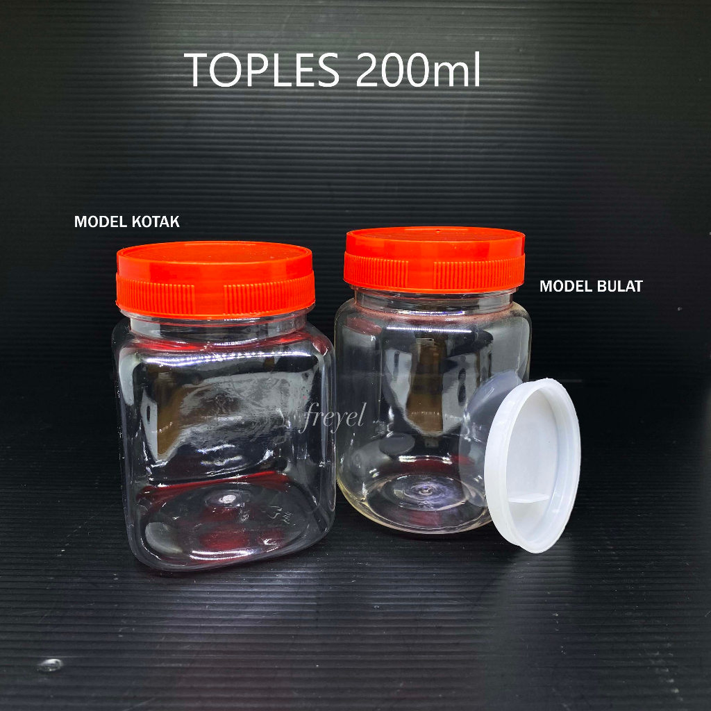Toples Sambal 200 ml Toples Kotak 200ml Jar 200ml Botol Bumbu Plastik
