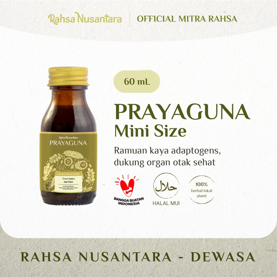 

Rahsa Nusantara, Prayaguna Suplemen Herbal Dewasa Adaptogen Otak 60 ml - Jakut