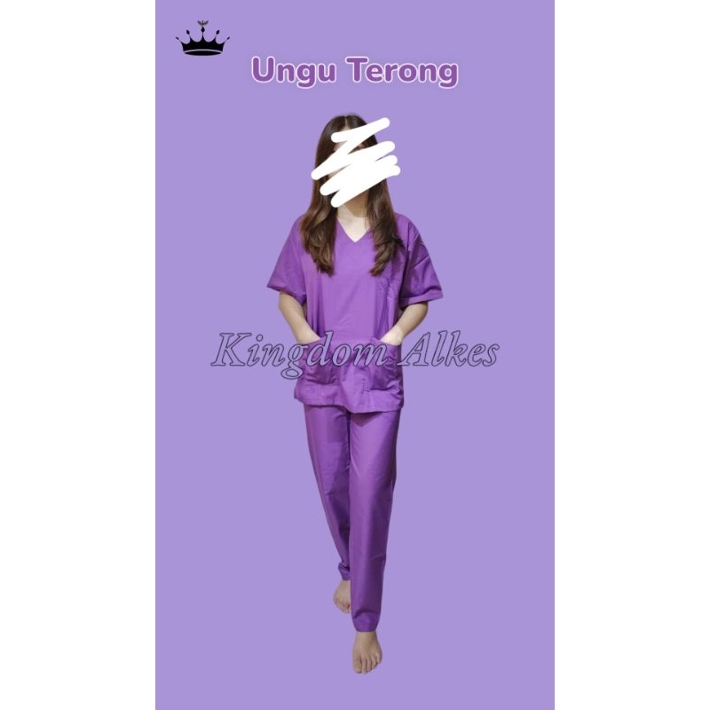 Baju OK / Baju Jaga Medis Warna Ungu Terong