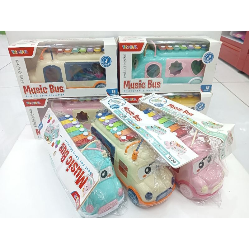 Mainan Edukasi Anak Anak Music Bus/Mainan Xylophone Bus