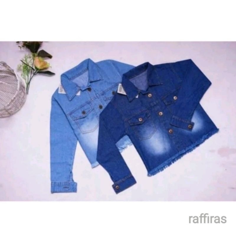 Jaket crop jeans anak perempuan / jaket crop anak perempuan