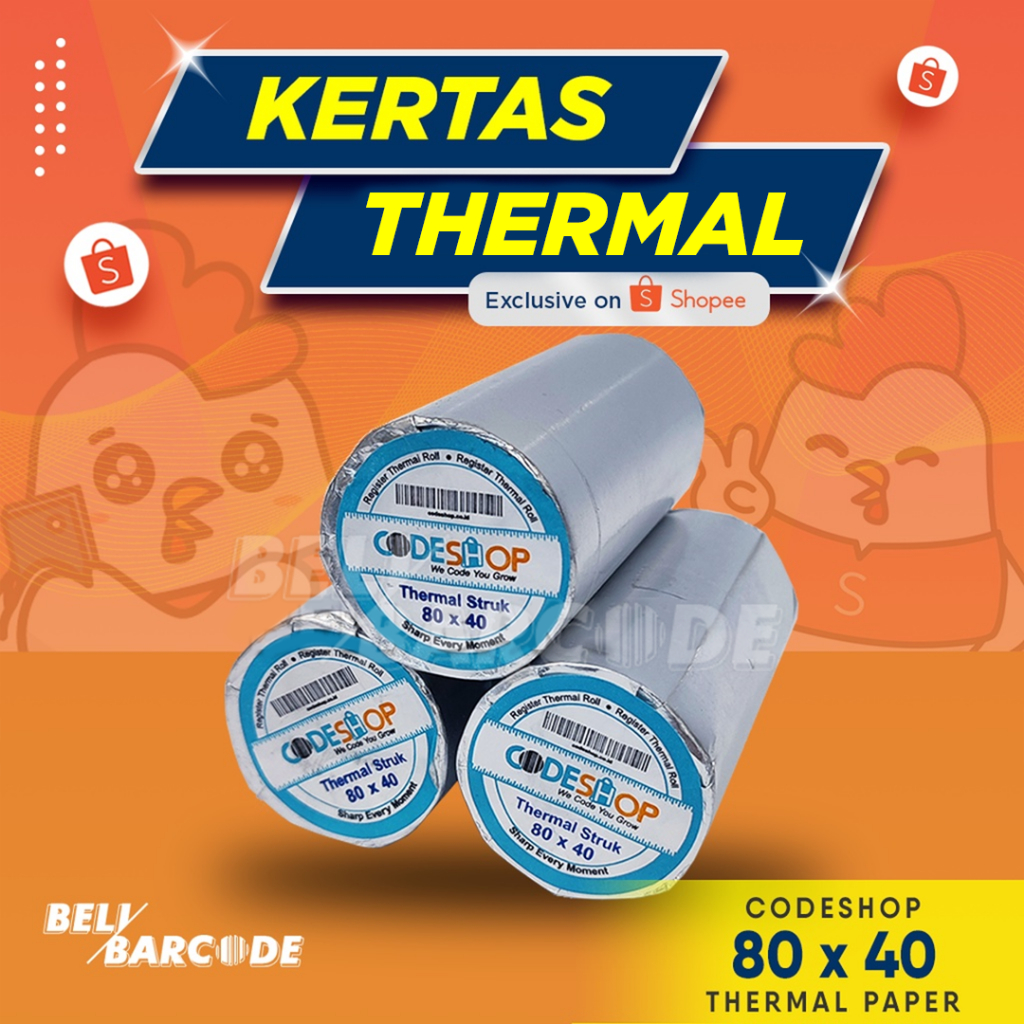 

Kertas Thermal 80x40 / 80x40mm / 80 x 40 mm Receipt Printer 80