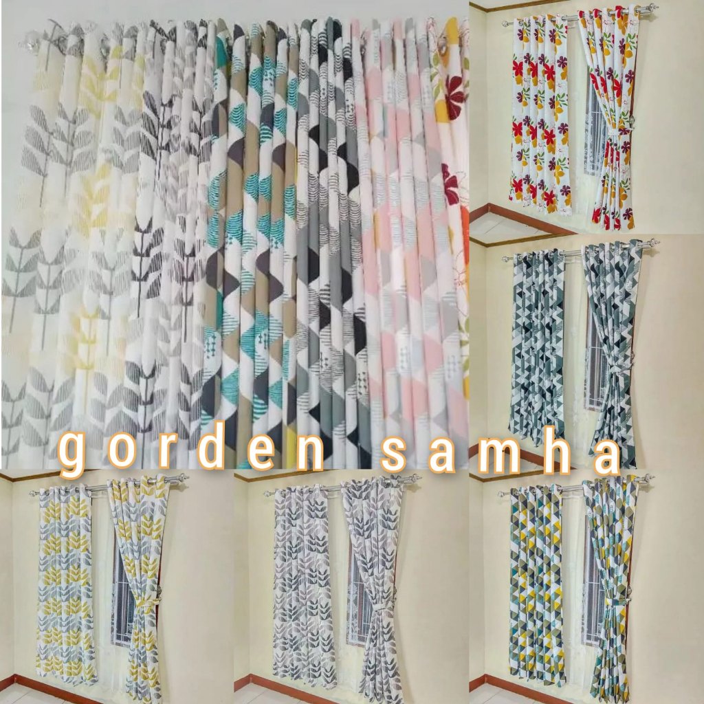 Gorden blackout blazer surawung kecil gordyn rumah pintu jendela gorden asoka abu hijau Minimalis ho
