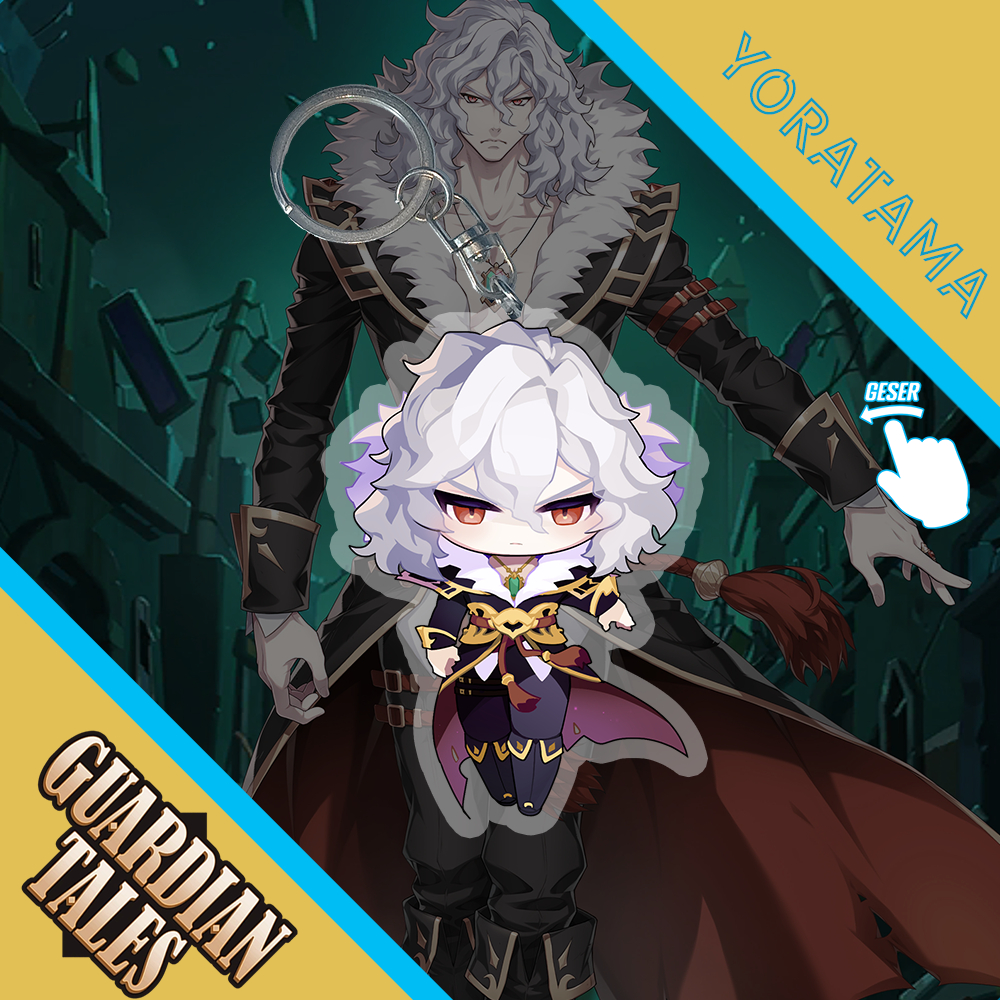 Gantungan Kunci Claude Guardian Tales, Keychain Anime Lucu