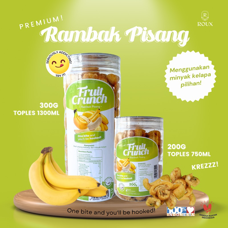 Ikhsan Ferdinan Fruit Crunch Rambak Buah Pisang Premium Toples 750Ml Enak Sehat Healthy Snack Manis
