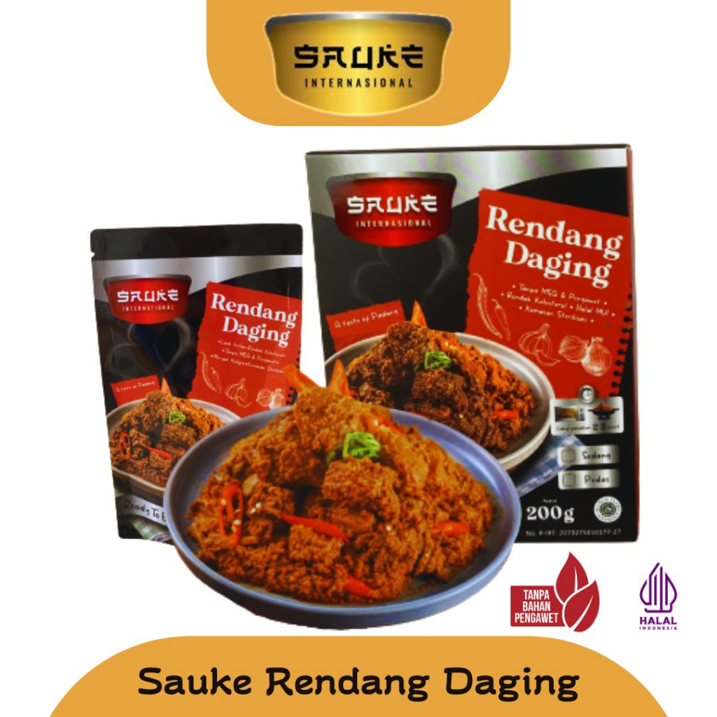 

Rendang instant kemasan Daging sapi siap saji Praktis