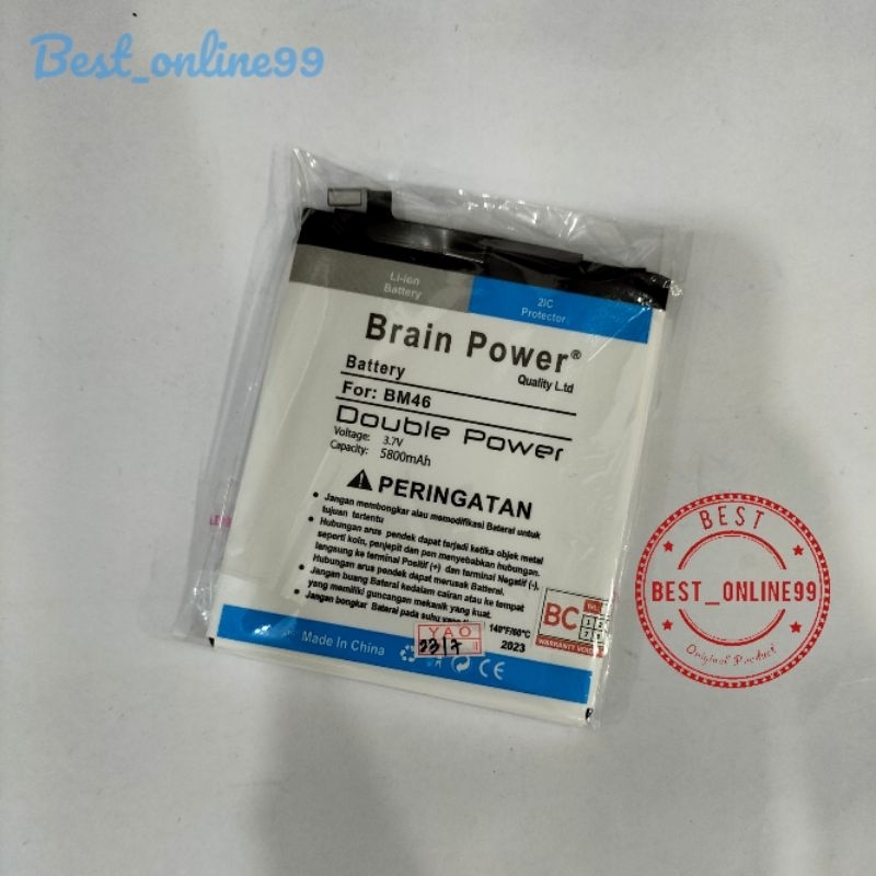 BATERAI XIAOMI REDMI NOTE 3/NOTE 3 PRO/BM-46 BRAIN POWER