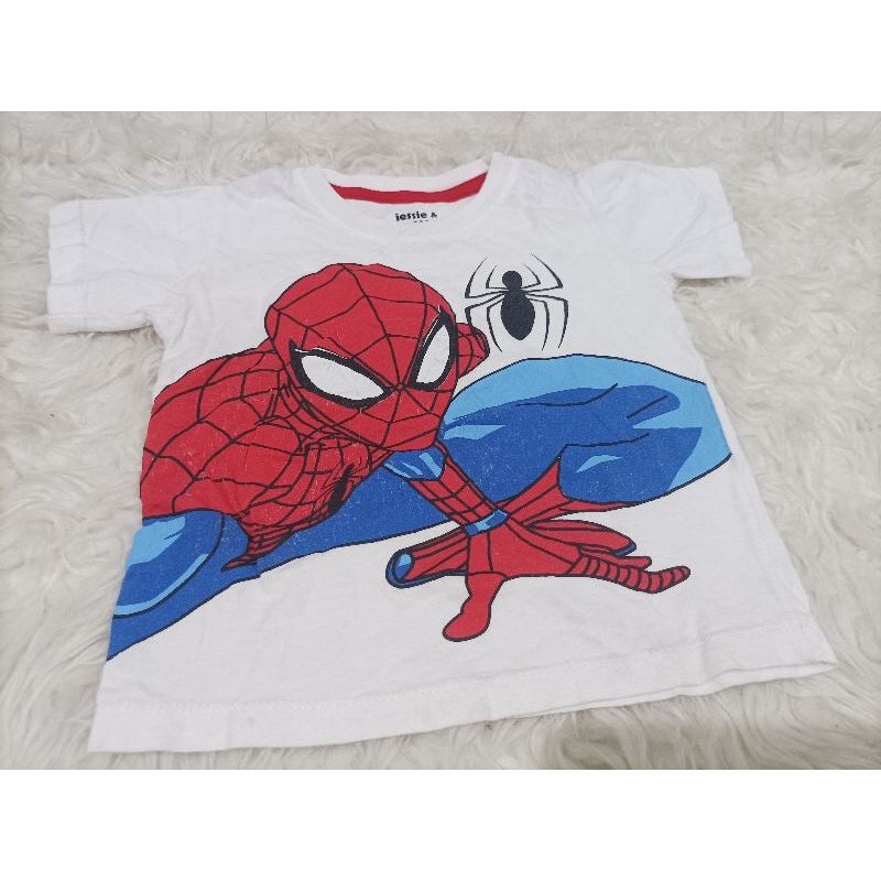 preloved second kaos anak putih gambar spiderman
