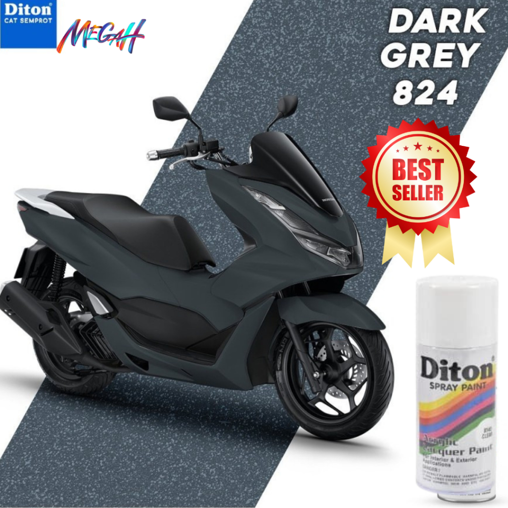 pilok pilox cat semprot Diton 300cc abu abu grey gray silver tua muda pernis putih mengkilap metalik