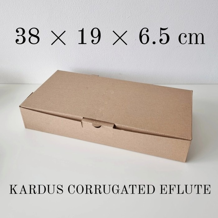 

KARDUS DIE CUT COKLAT 38X19X6,5cm E-FLUTE 5pcs