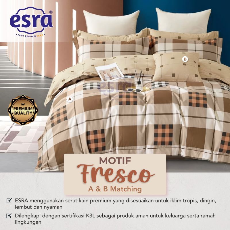 Sprei dan bedcover katun minimalis kotak coklat