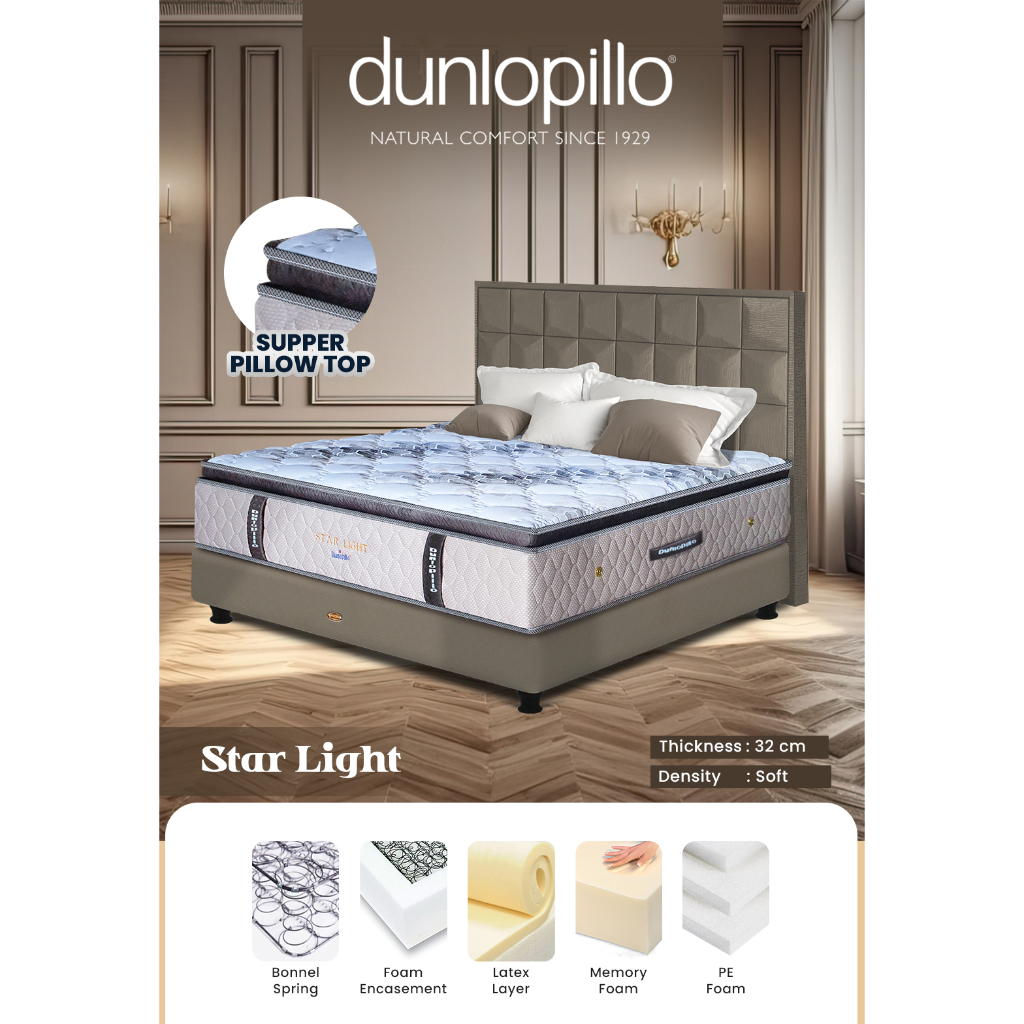SPRINGBED STAR LIGHT DUNLOPILLO KOMPLIT SET
