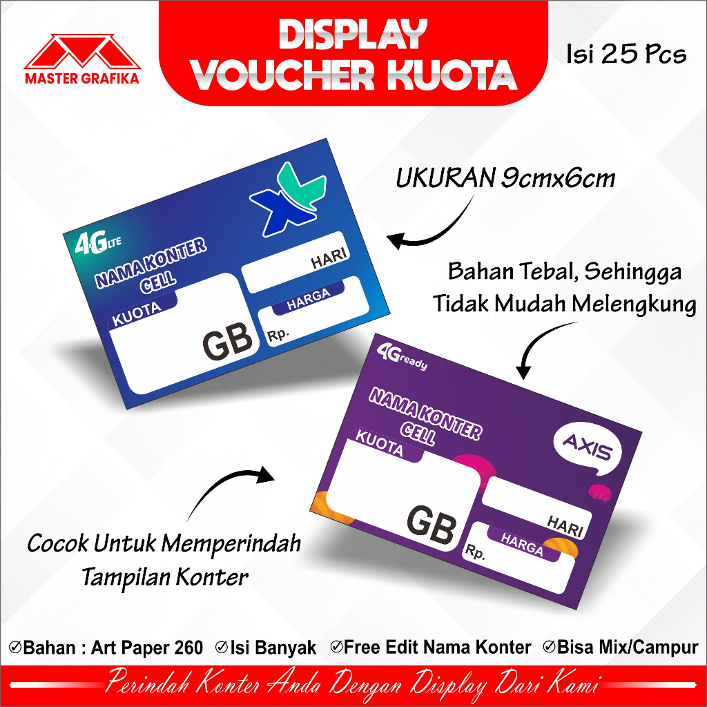 Display Kuota/Display Voucher Untuk Konter[Free Edit nama Konter]
