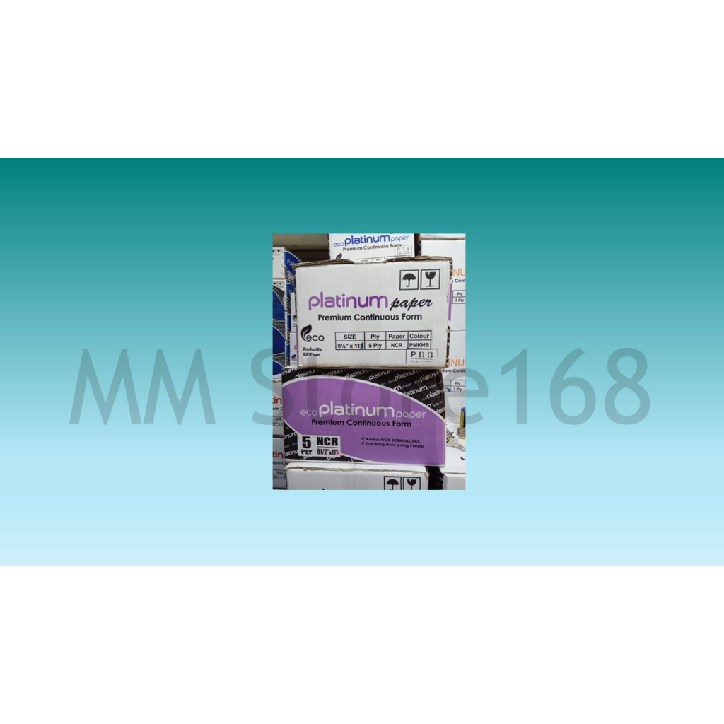 

Continuous Form Ukuran 9,5 Inch x 11/2 Inch, 5 Ply PRS ( Bagi 2 ) NCR Merk Platinum Eco