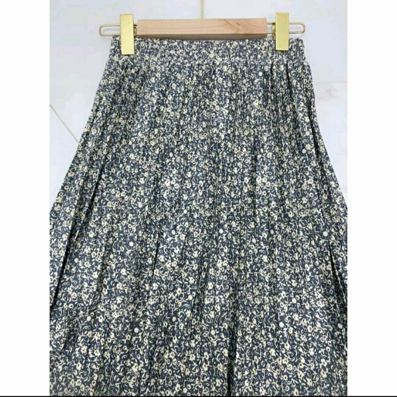 COD Rok Plisket motif bunga premium import bintik korean style Bangkok jumbo