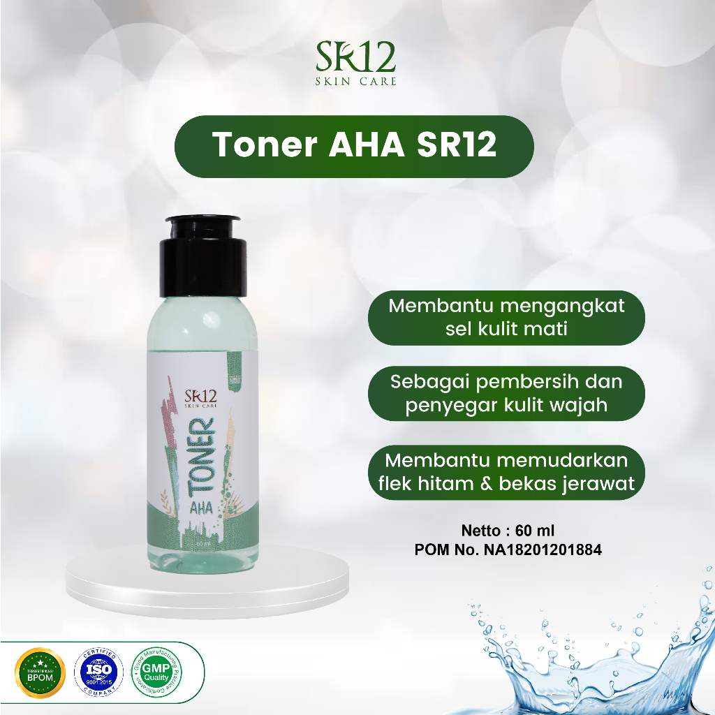 Toner AHA SR12 / Eksfoliasi Eksfoliator Flek Hitam / Mengangkat Sel
Kulit Mati Pada Wajah