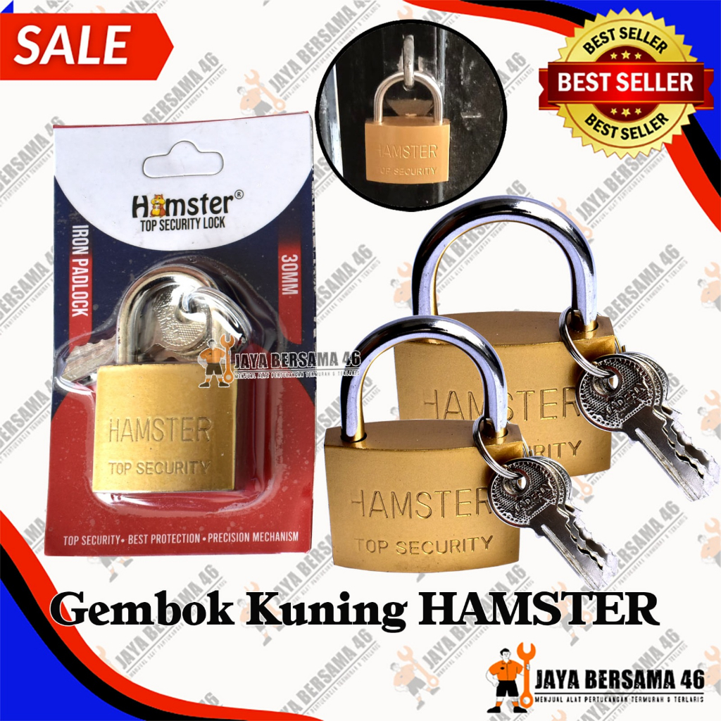 GEMBOK KUNING PRES / GEMBOK TAS KOPER KOTAK AMAL / GEMBOK PINTU KAMAR / GEMBOK MURAH SERBAGUNA