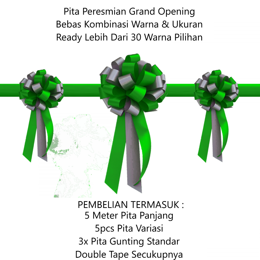 

Pita Peresmian Besar Kecil Kombinasi Custom 2 Warna Ukuran 20 & 25 cm Grand Opening Gedung Kantor Acara