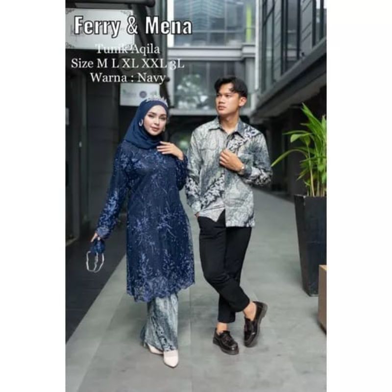 Setelan Baju Couple Kebaya Hijau Sage Jumbo LD 130 Couple Kekinian Terlaris