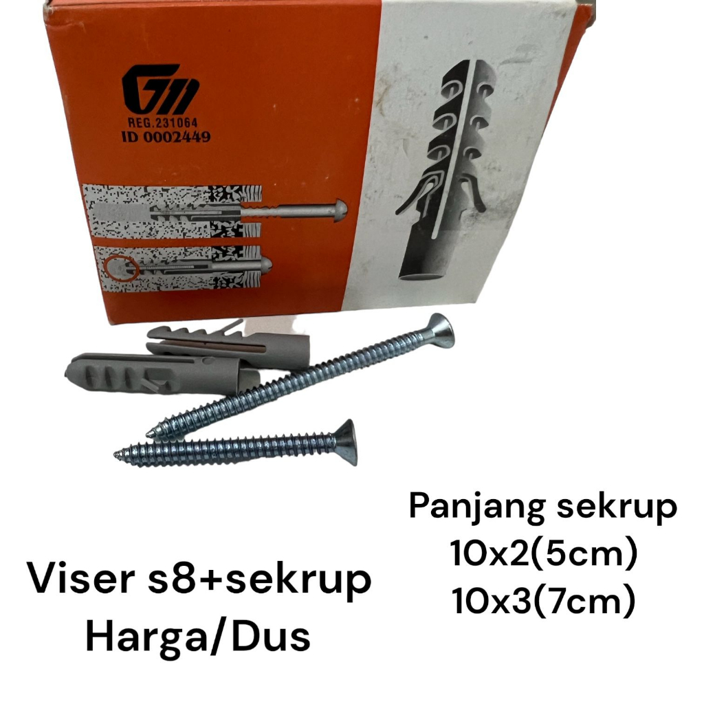 PISER S8  + SEKRUP / SEKRUP AMBALAN / SEKRUP TEMBOK