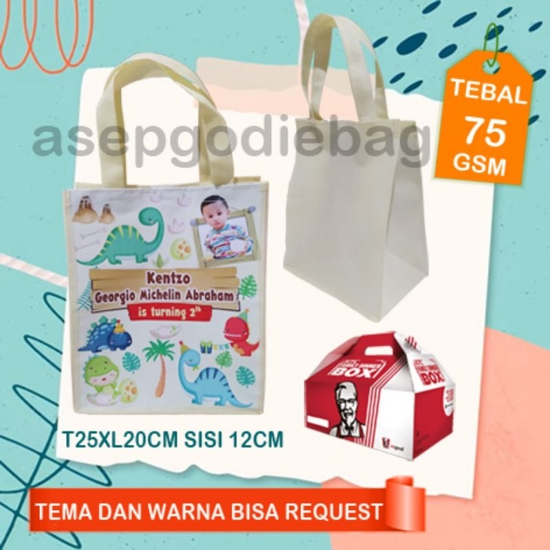 

Tas ulang tahun custom dino cute