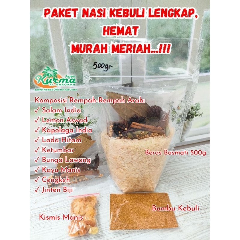 

Paket Nasi Kebuli Lengkap bumbu Hemat Murah Meriah