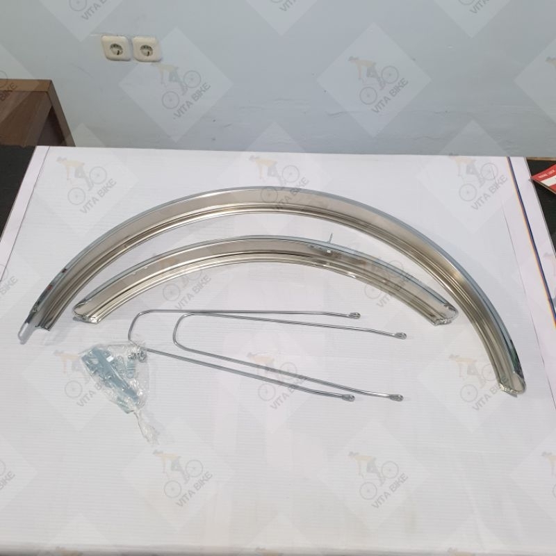 SPAKBOR SLEBOR FENDER SEPEDA MTB FEDERAL 26 26" TOURING ALI KROM CROME