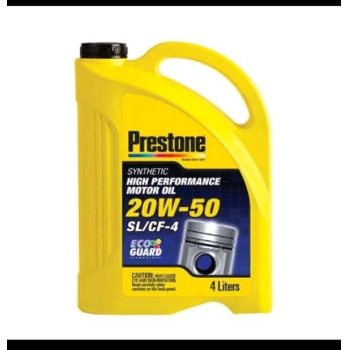 Oli Mesin Mobil Bensin Prestone 20w-50 4Liter Synthetic Original 100%
