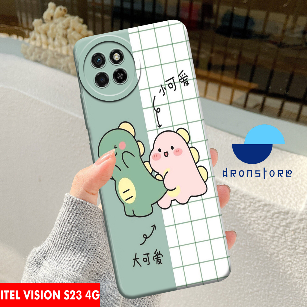 CASE ITEL VISION S23 4G MOTIF DINO - 16 - SOFTCASE HARDCASE PROTECT CAMERA PELINDUNG BELAKANG HANDPH