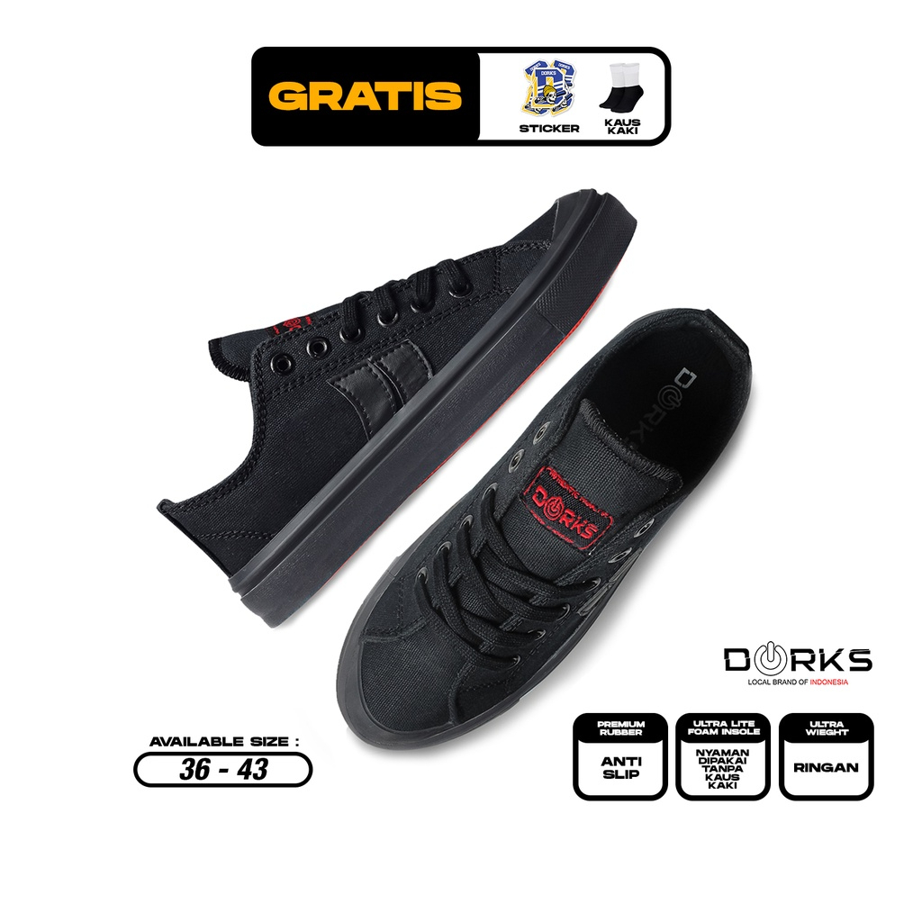 Sepatu DORKS Classic Low - Full Black