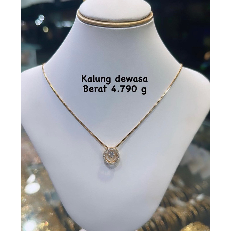 kalung emas 75 liontin bulat