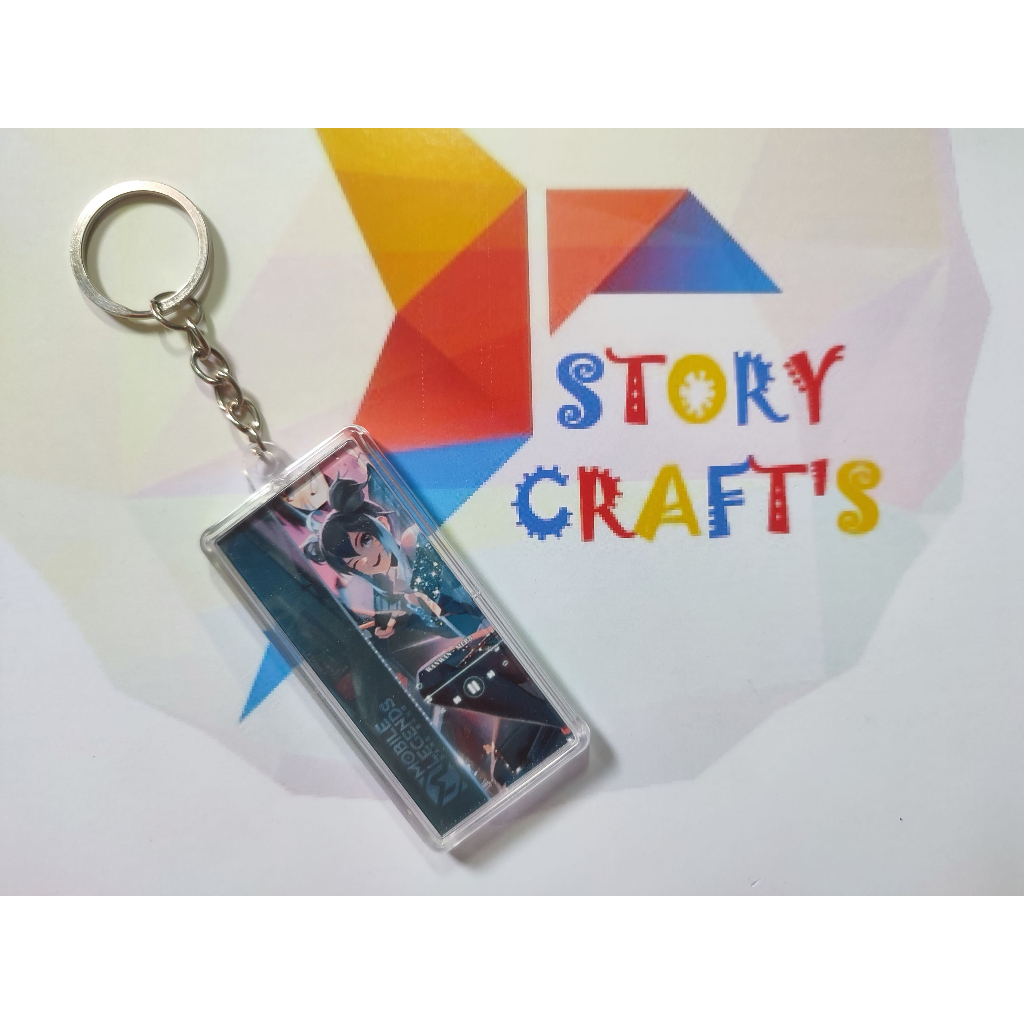 Gantungan Kunci Insert Akrilik Panjang Mobile Legend Musik MLBB Karakter Hero Wanwan