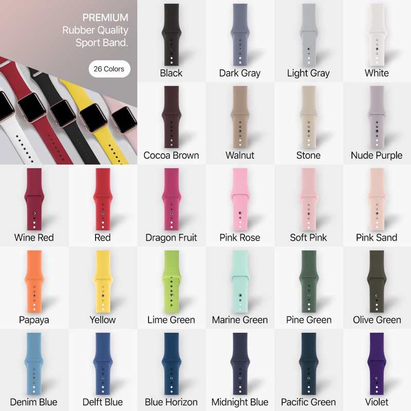 Polos Strap Jam Tangan Smartwatch 1 2 3 4 5 6 7 8 ultra T500 T55 S20 DT7 HW IWO Tali jamtangan 42mm 
