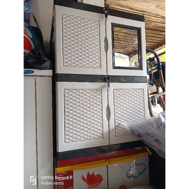 lemari plastik 2 tingkat cermin murah,lemari tv mini,lemari baju mini