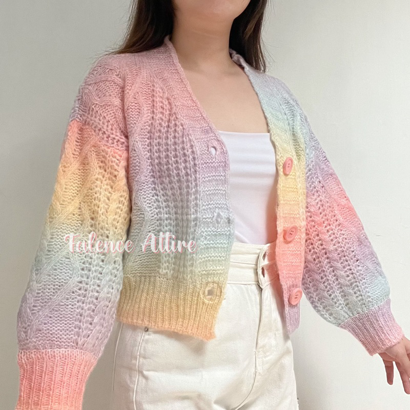 FALENCE - Candy Cardigan / Cardigan Wanita / Rainbow Cardigan