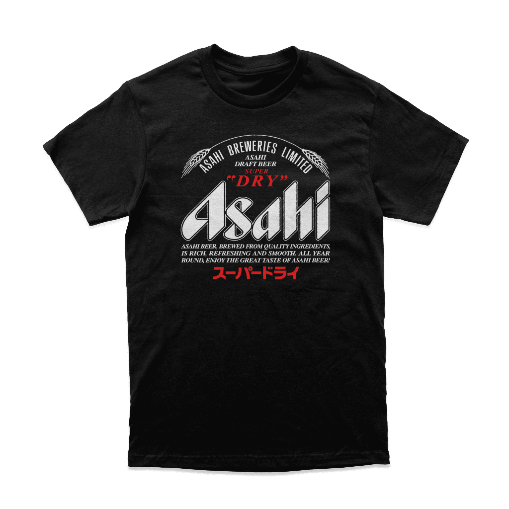 Kaos Asahi Beer Vintage Tshirt "Super Dry" Black Merchandise