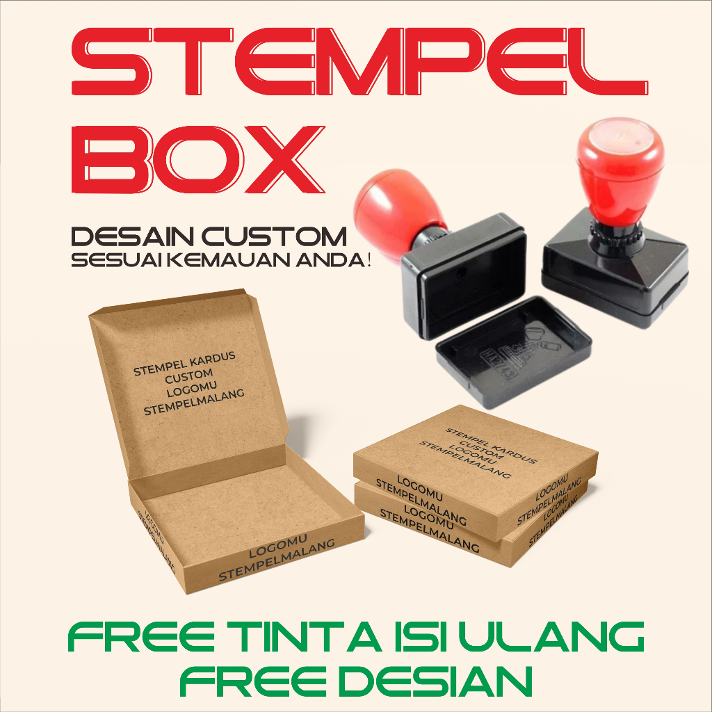 STEMPEL JUMBO CUSTOM 𝐆𝐑Ꭺ𝚻𝐈𝐒 𝚻𝐈𝐍𝚻Ꭺ & 𝐃𝐄𝐒Ꭺ𝐈𝐍 , STAMPEL KARDUS 2-3WARNA