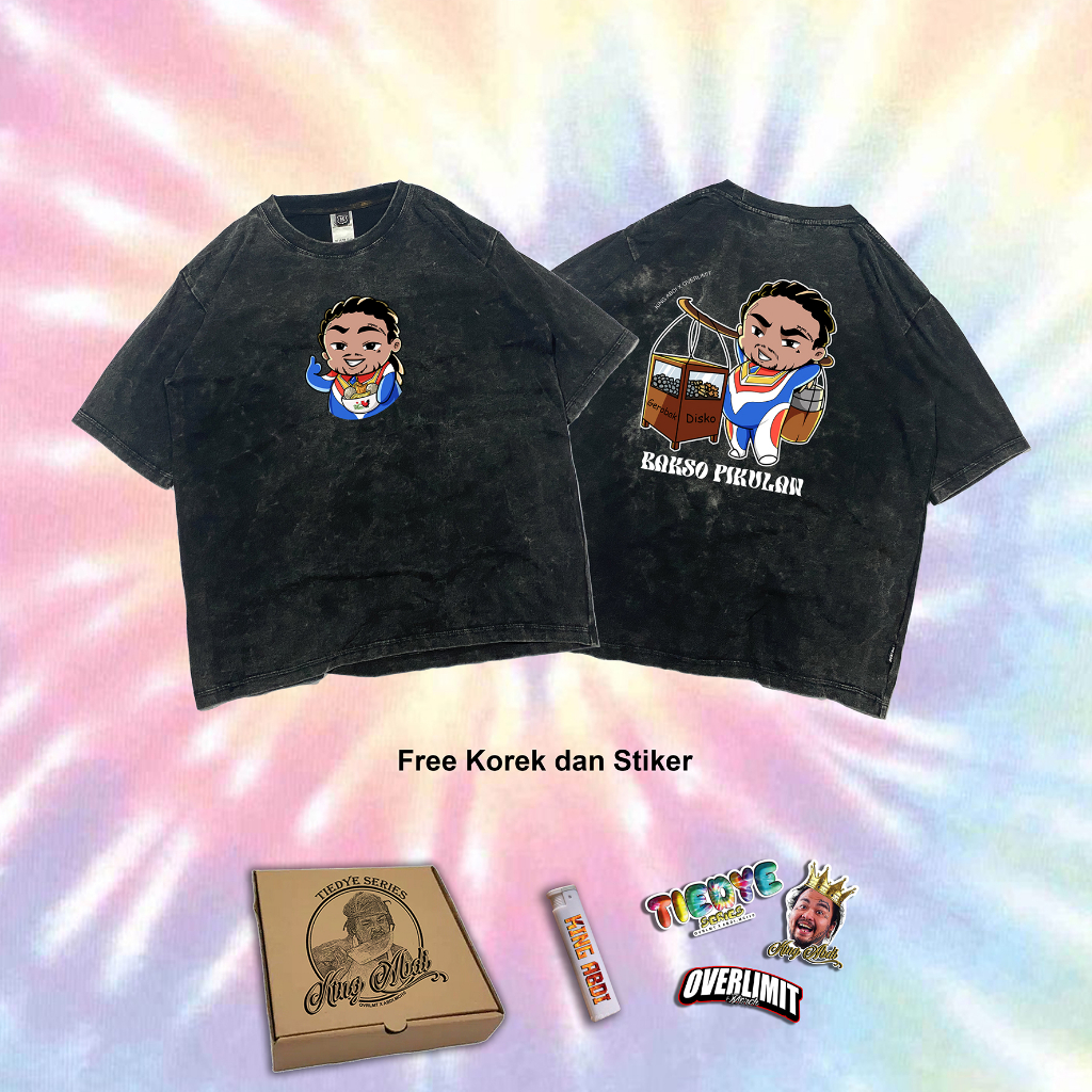 ABDI MC1.10 X OVERLIMIT T-SHIRT OVERSIZE | TIEDYE | KAOS OVERSIZE | GRAY BLACK BAKSO PIKULAN