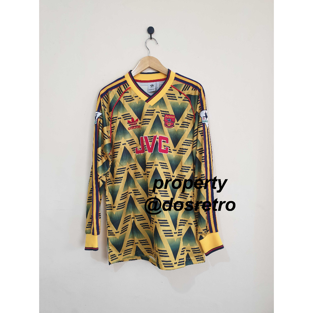 Jersey Retro Rare  Long Sleeve Arsenal Away 1991 1993 XL WRIGHT 8