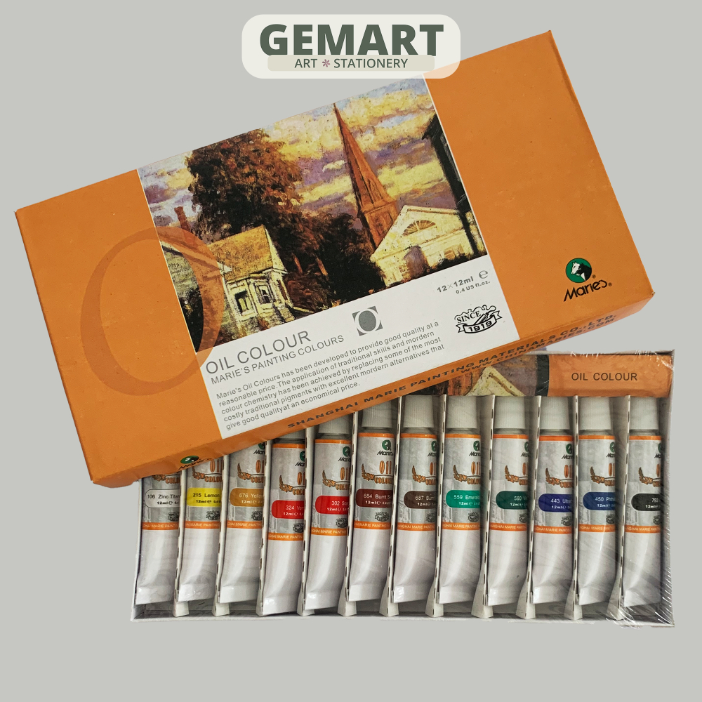 

Cat Minyak Set 12x12ml | Marie's Oil Colour Set