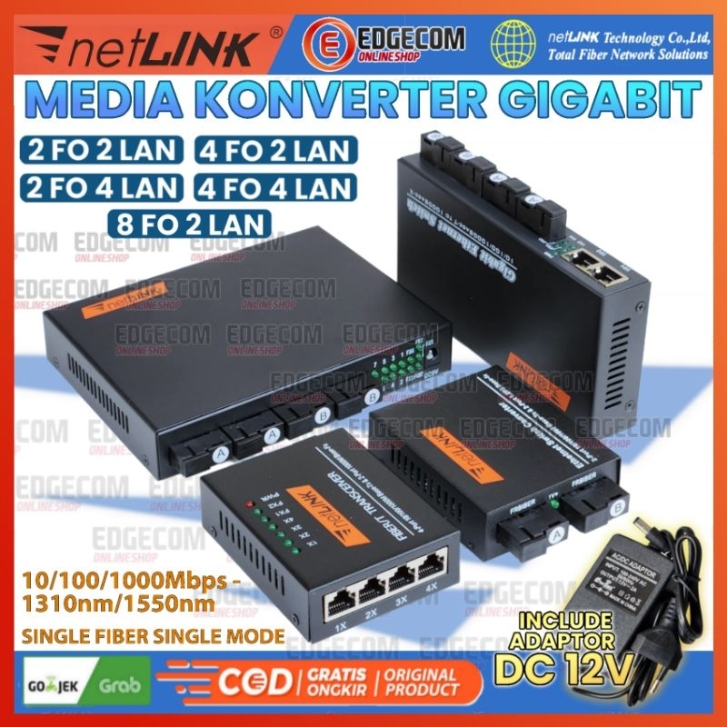 Media Konverter Gigabit 2 FO 4 FO 2 LAN 4 LAN HTB GS-03 10/100/1000M Fiber Optic FO SC Converter RJ4