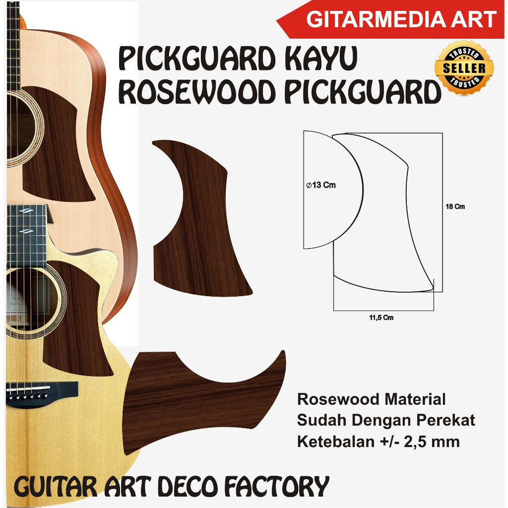 Pickguard beskemer gitar akustik kayu rosewood