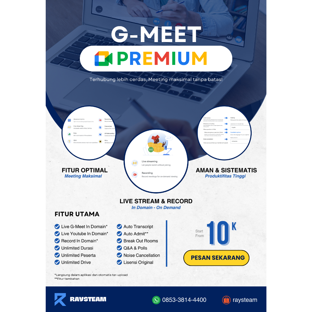 G-Meet Google Meet Premium Unlimited Original Sewa/Beli/Aktivasi