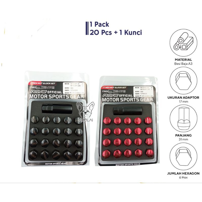 Mur Roda Racing Baut Lugnut Variasi Bahan Baja Mobil Mazda CX