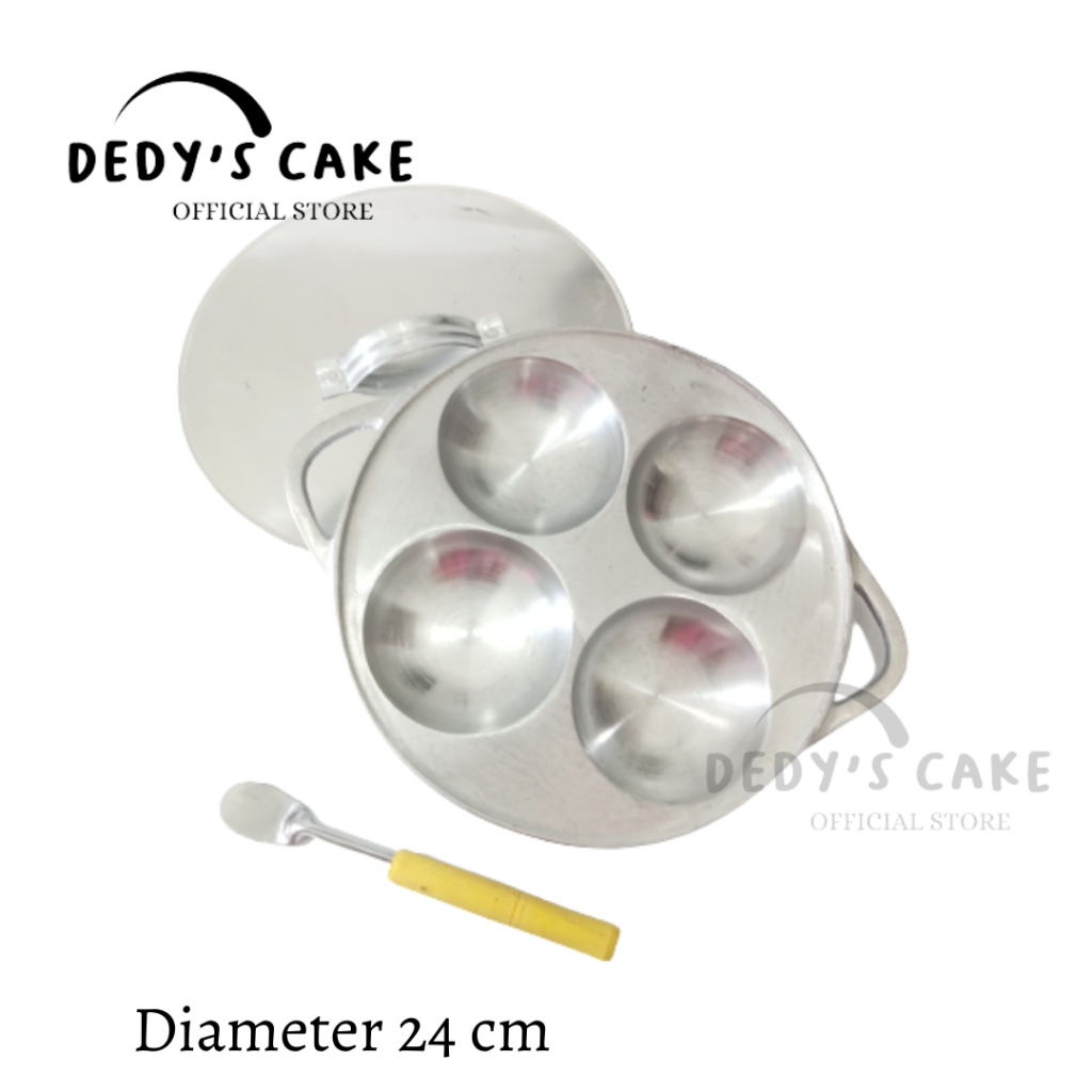 Cetakan Kue Serabi Apem Selong Kaki Kecil Isi 4 Lubang