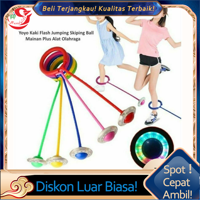 Jumpball Yoyo Flash/Mainan Anak Hulahup/Flashing Jumping Ball/Hulahup Kaki led